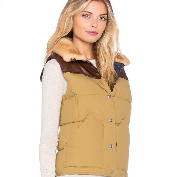 Penfield Jackets & Blazers - Penfield Rockwool Leather Yoke Down Vest